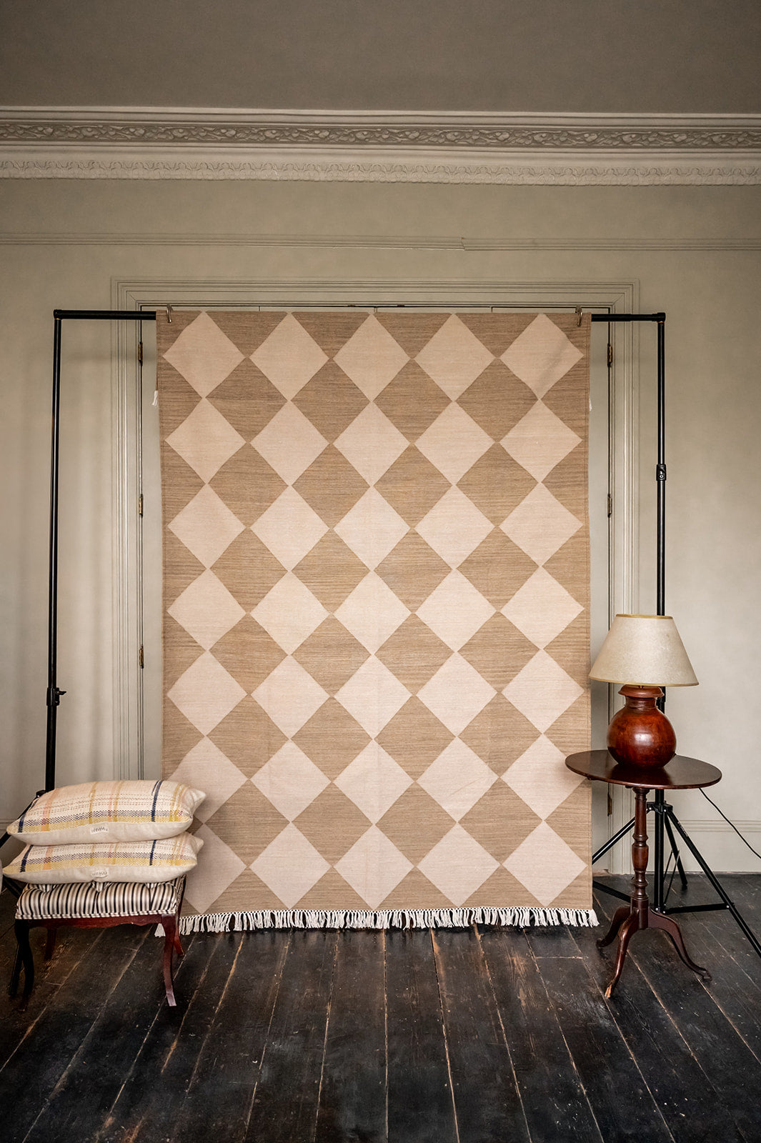 Mocha and Dusty Sand Harlequin Rug Wh