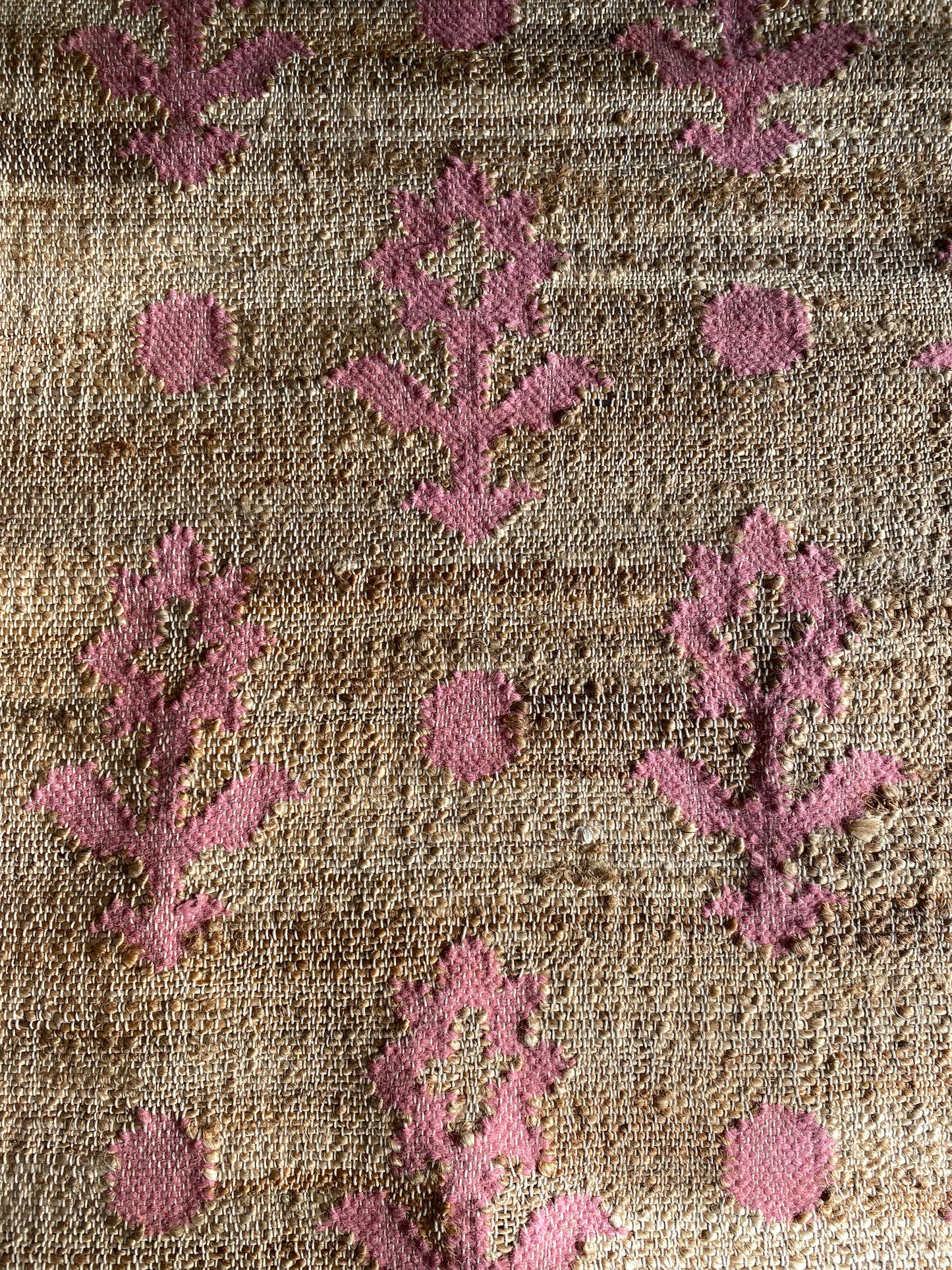 Dusty Pink and Natural Hemp Rug
