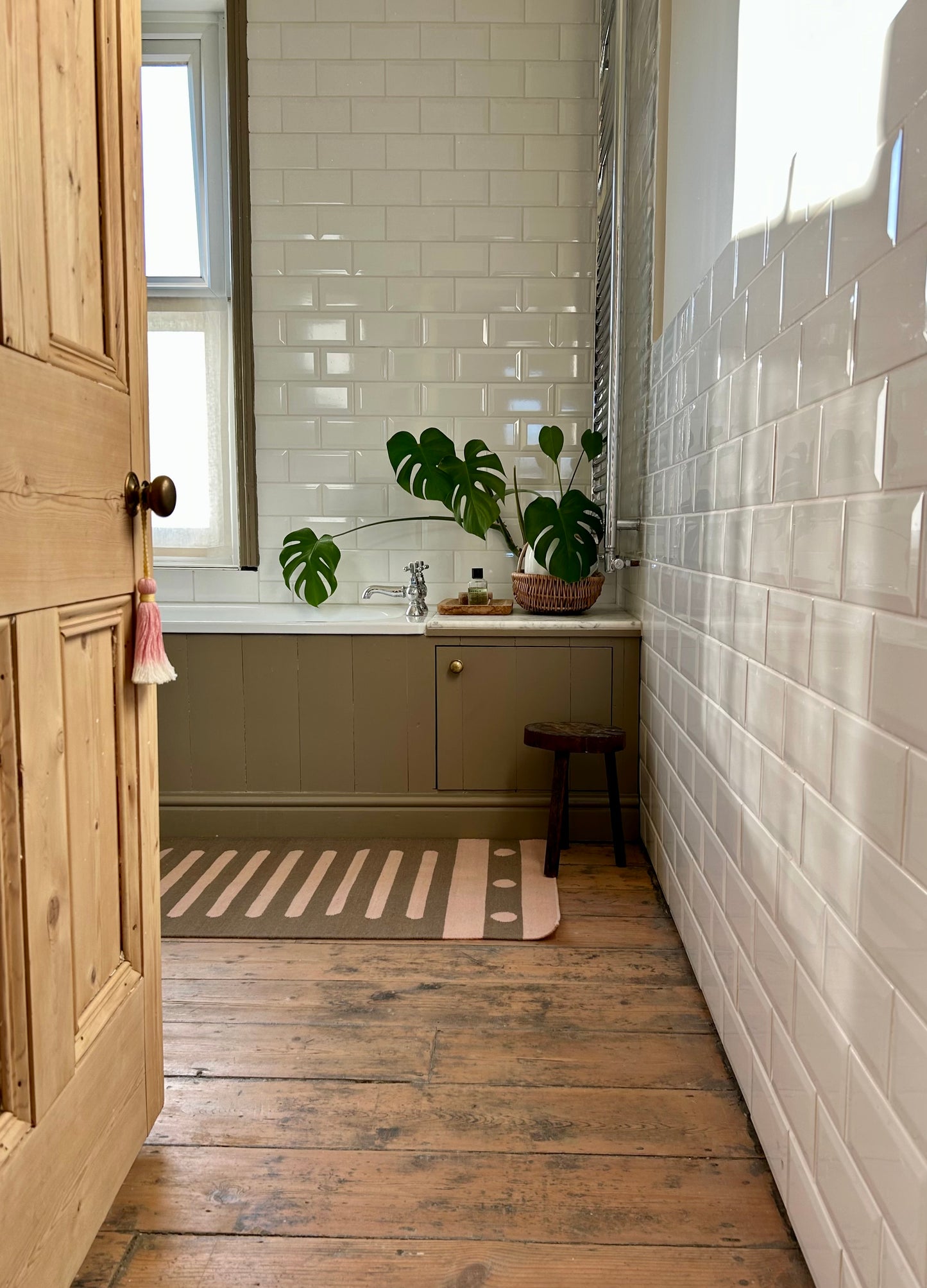 Soft Pink and Mouse Brown Runner