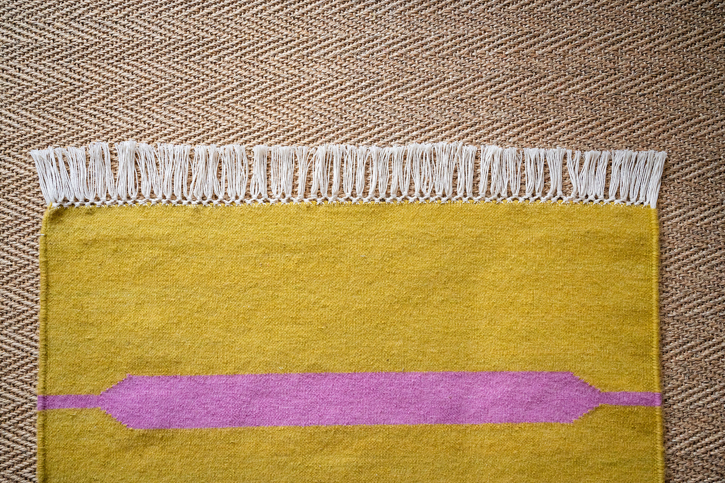 Coleman's Yellow and Rhubarb Pink  Runner