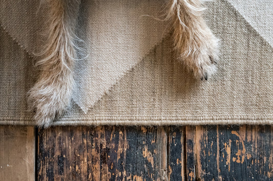 Harlequin Flatweave Rug in Mocha and Dusty Sand